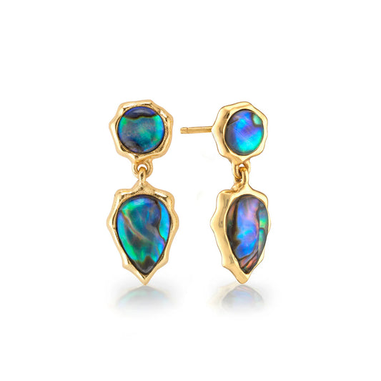 Aurora Small Drop Post Earrings - Abalone