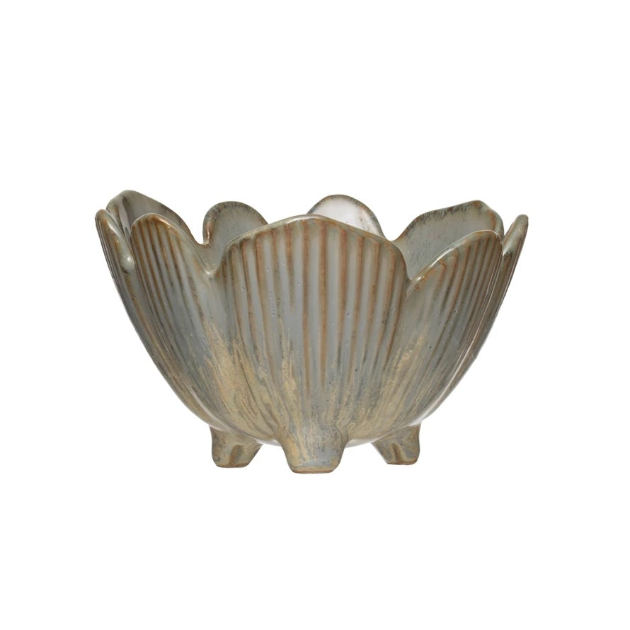 Porcelain Flower Bowl with Glaze