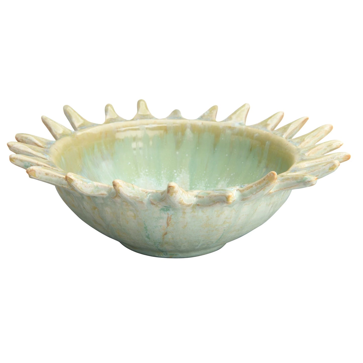 Stoneware Sunburst Shaped Serving Bowl with Glaze