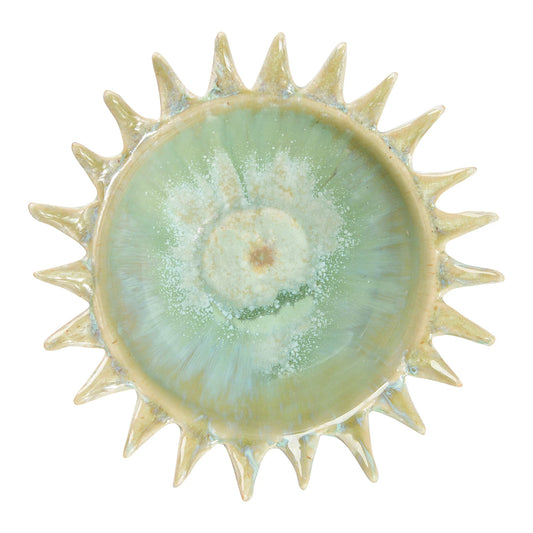 Stoneware Sunburst Shaped Serving Bowl with Glaze