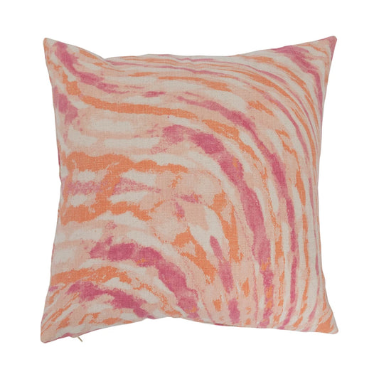 20" Cotton Slub Marble Printed Pillow