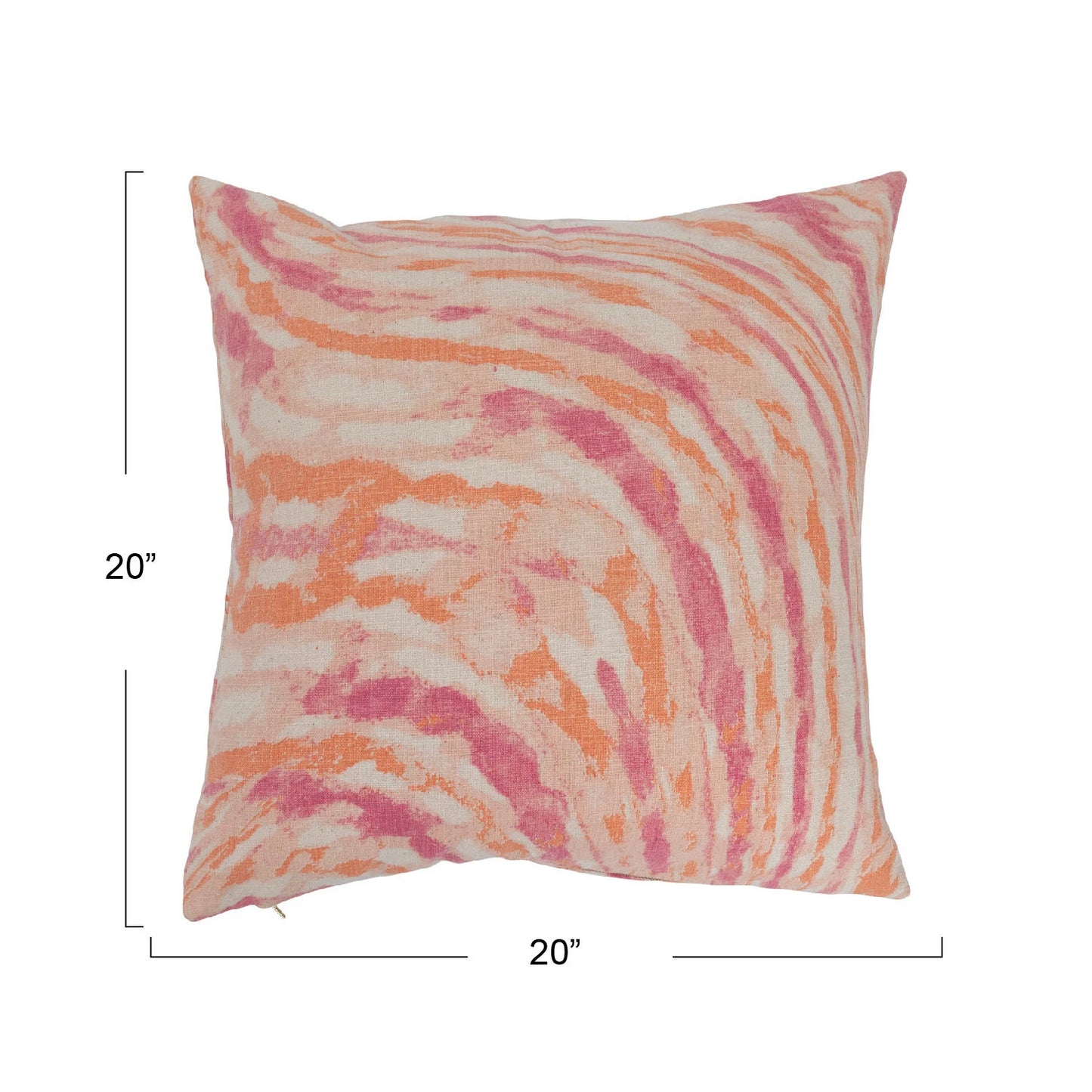 20" Cotton Slub Marble Printed Pillow