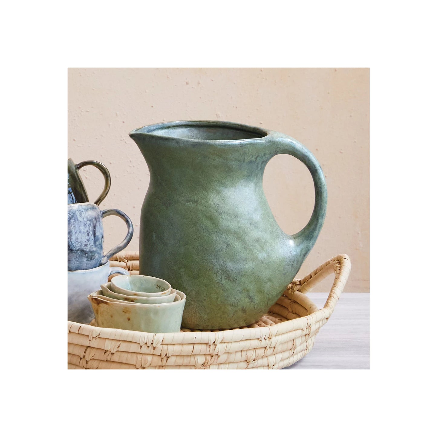 2-1/2 Quart Stoneware Pitcher (Each One Will Vary)