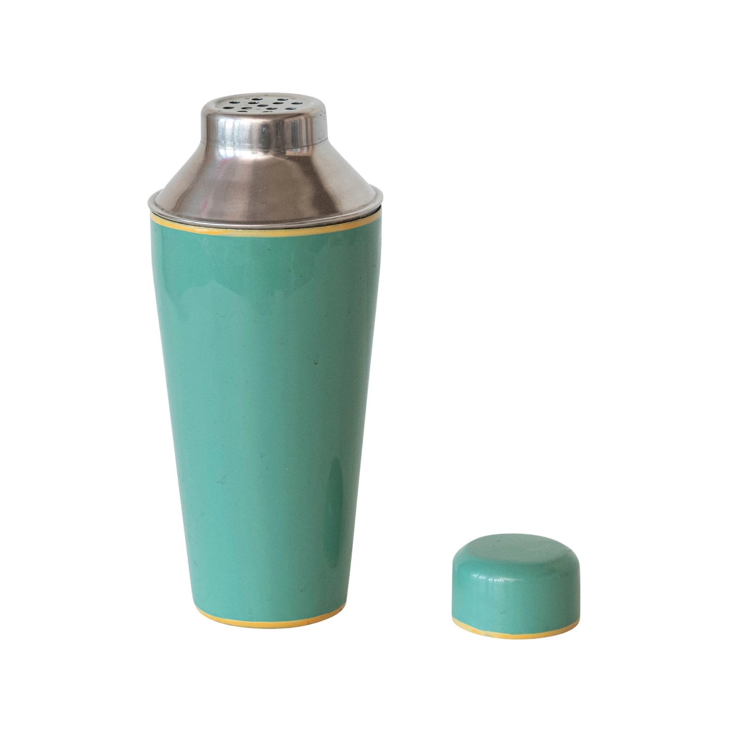 21 oz. Enameled Stainless Steel Cocktail Shaker w/ Colored Edge