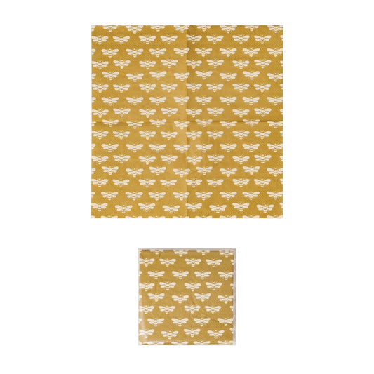 Paper Cocktail Napkins w/ Bee Pattern