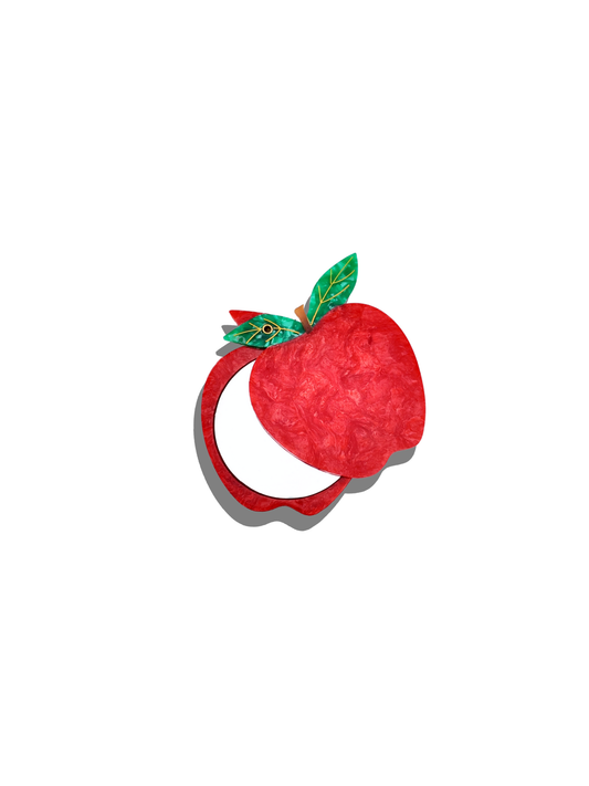 Hand-painted Apple Compact Mirror