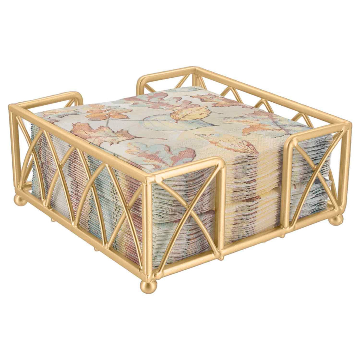 Matte Gold Arch Metal Cocktail Napkin Caddy