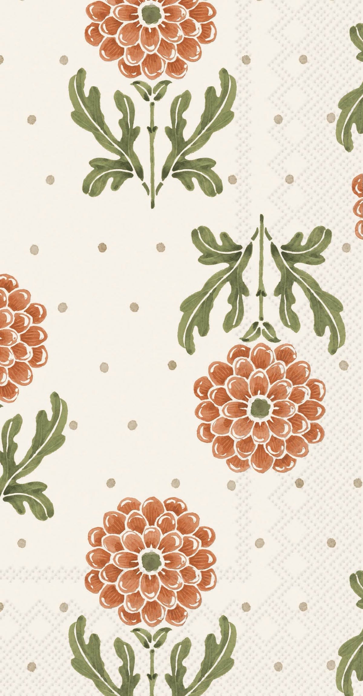 Simple Flower Orange Paper Guest Towels