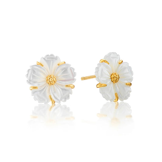 Mermaid Garden Petite Stud Earrings - MOP