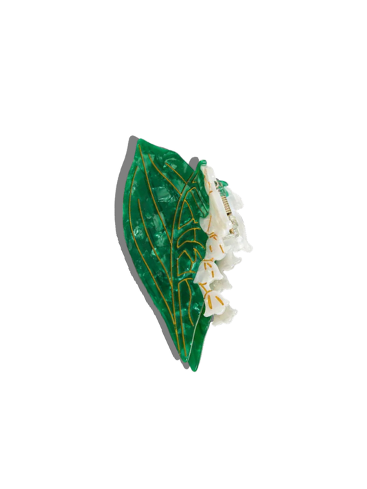 Hand-painted Lily of the Valley Flower Claw Hair Clip | May Birth Flower
