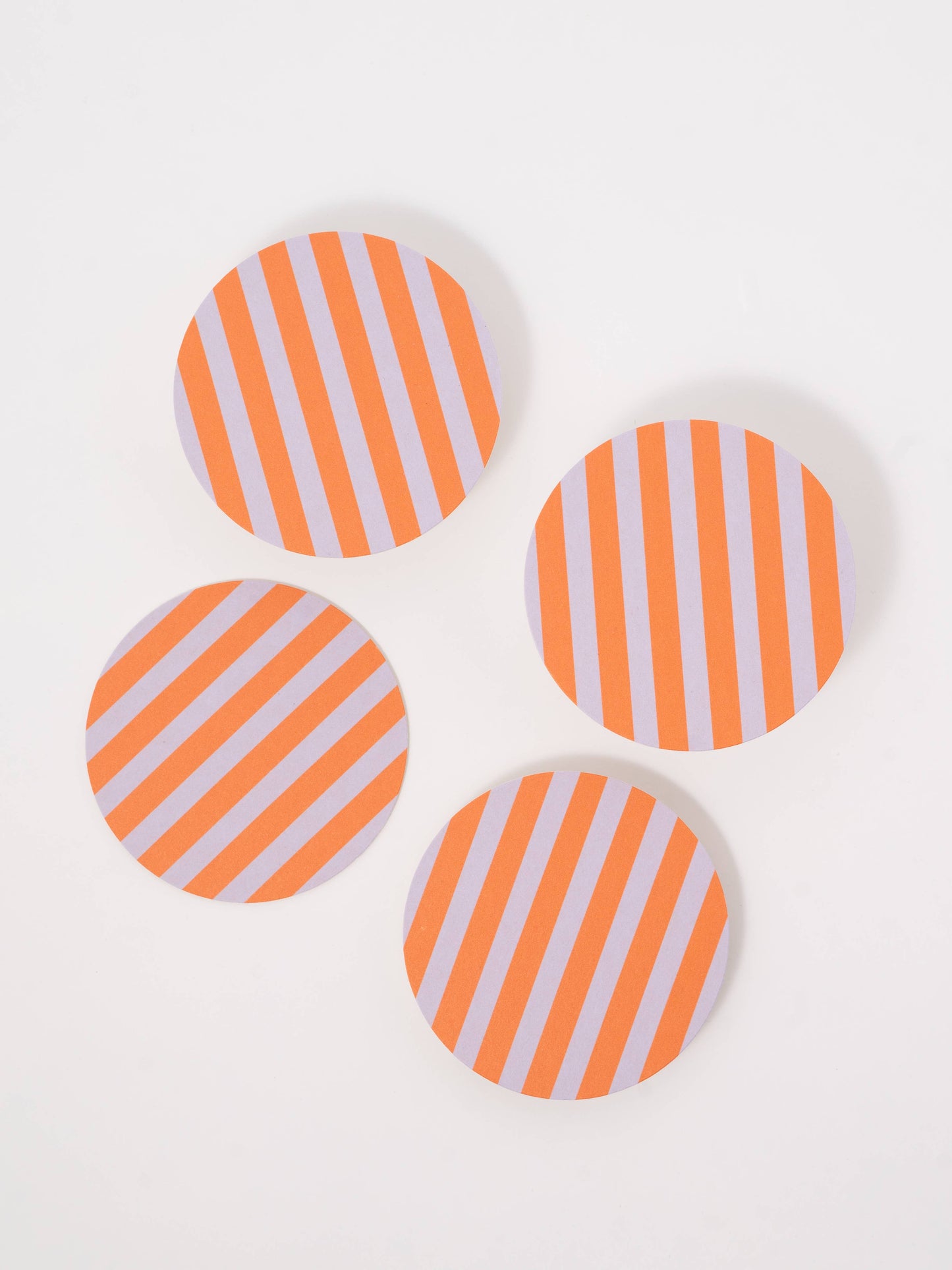 Ultra Violet and Orange Striped Coaster - Set of 4
