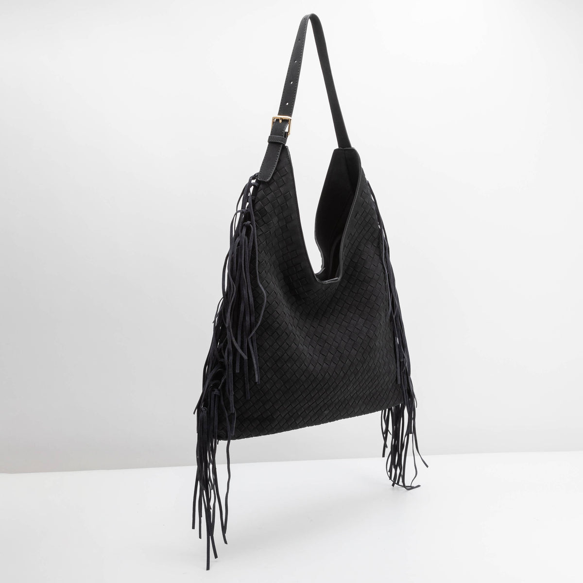 Brynlee Black Vegan Suede Tote Bag