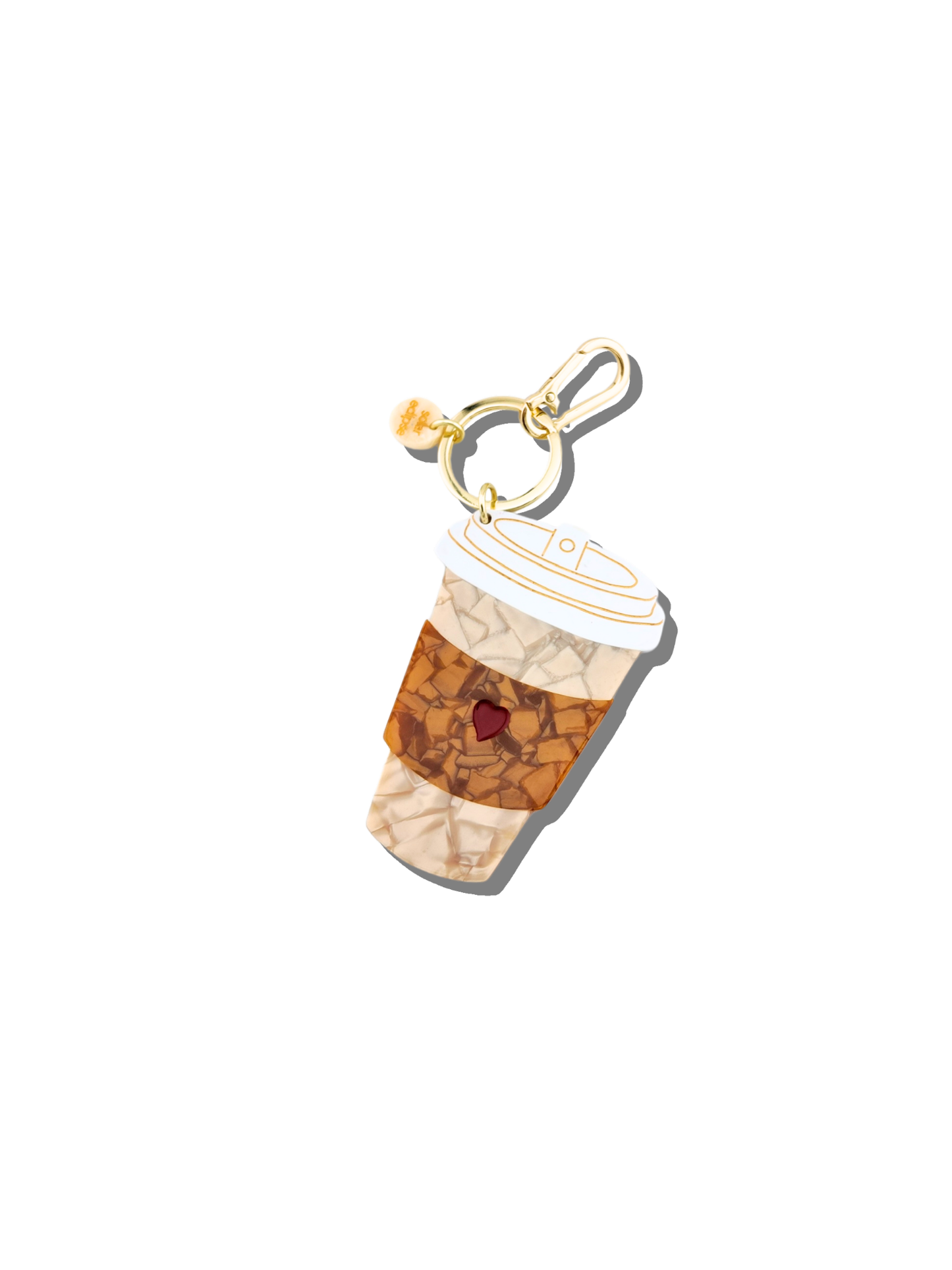 Hand-painted Coffee Cup Bag Charm + Keychain | Eco-Friendly