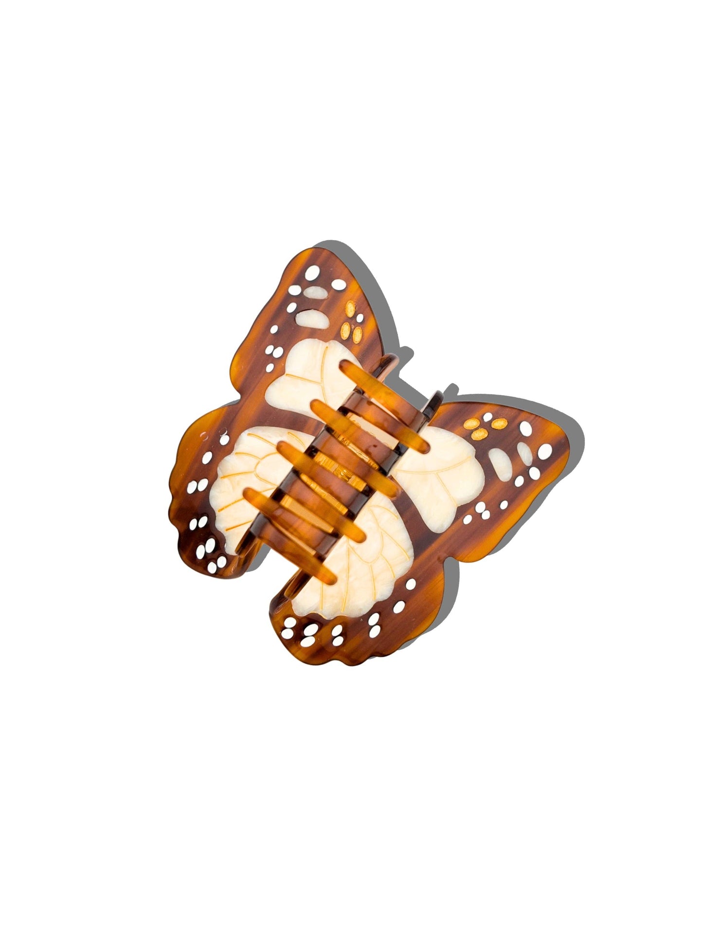 Hand-painted Boho Monarch Claw Hair Clip | Eco-Friendly: Brown