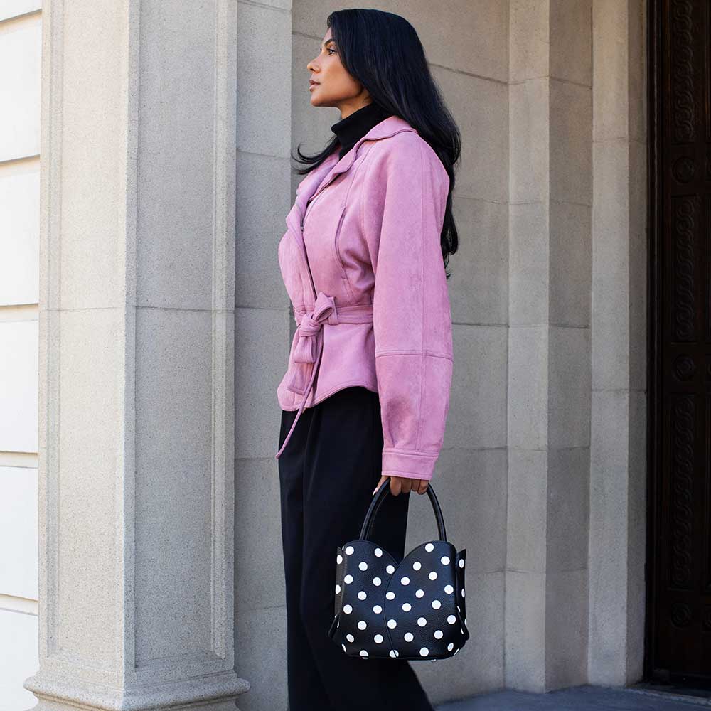 Tulip Chocolate Recycled Vegan Polka Dot Top Handle