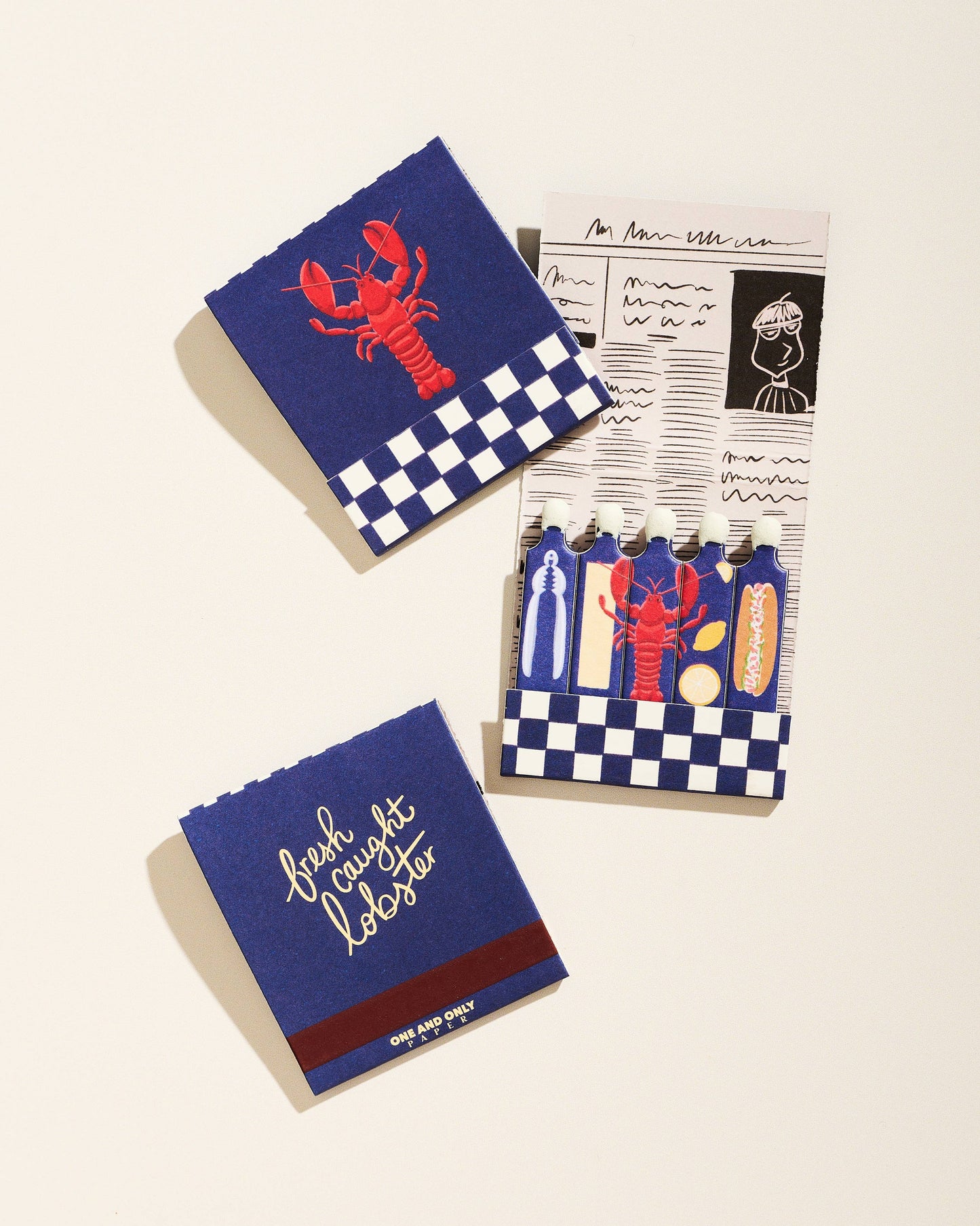 Lobster Printed 10 Stem Matchbook
