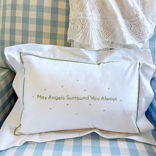 May Angels Surround You Always Pillow- Green