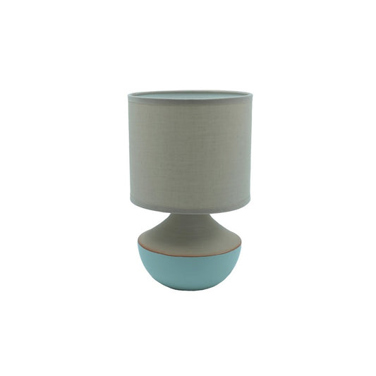 6" Round x 9-1/4"H Stoneware Lamp- Blue