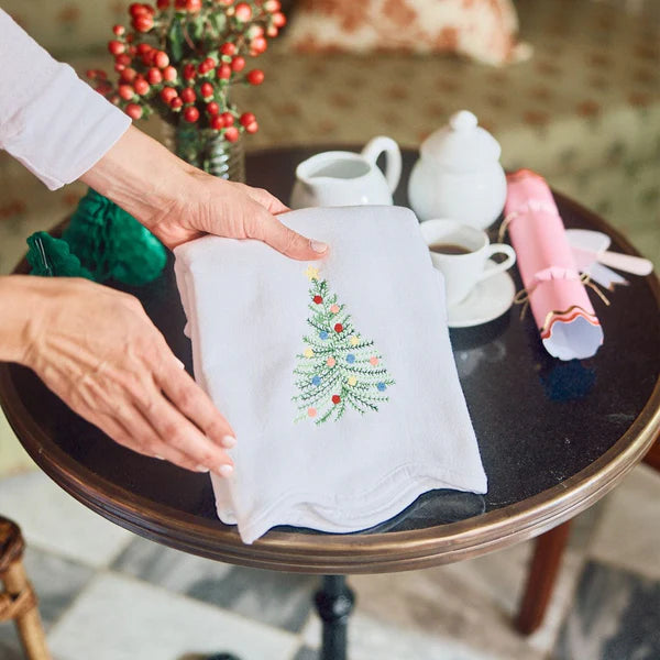 Scallop Powder Bath Towels- Holiday Tree