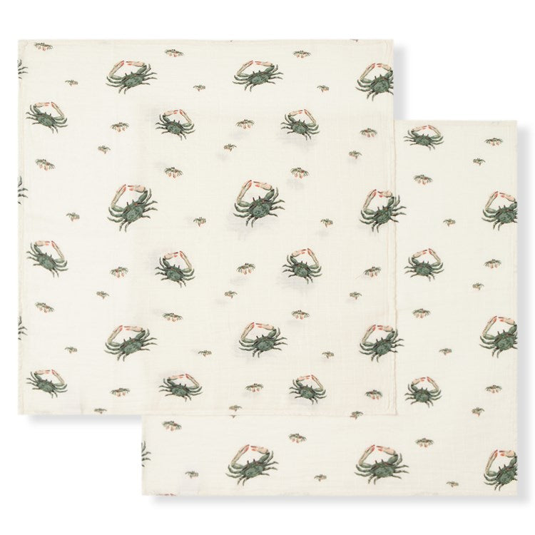 Bamboo Burp Cloths Coastal Crab