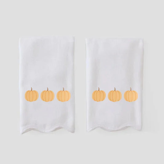 Scallop Powder Bath Towels- Pumpkin