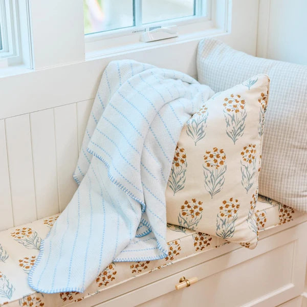 Throw Blanket-Sky Herringbone