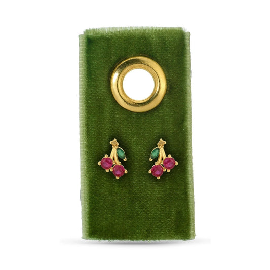 Cherry Studs on Velvet Gift Tag