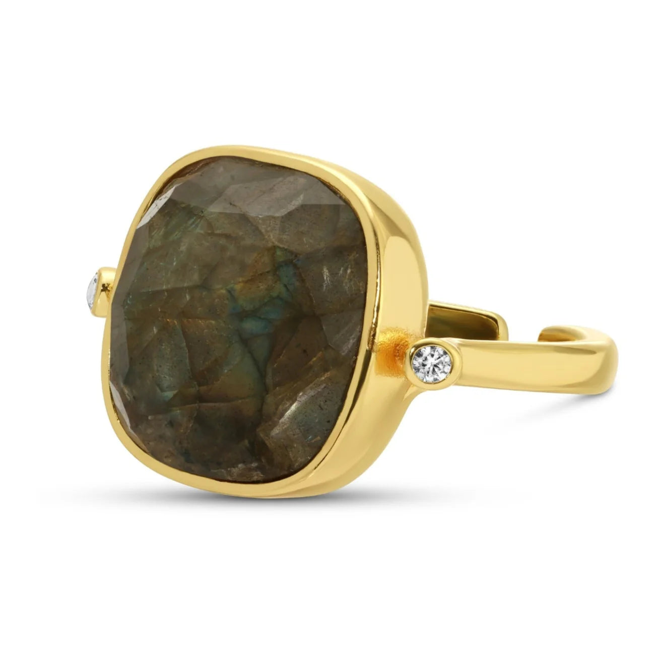 Ms. Reliability, Square Stone Ring-Black/Grey