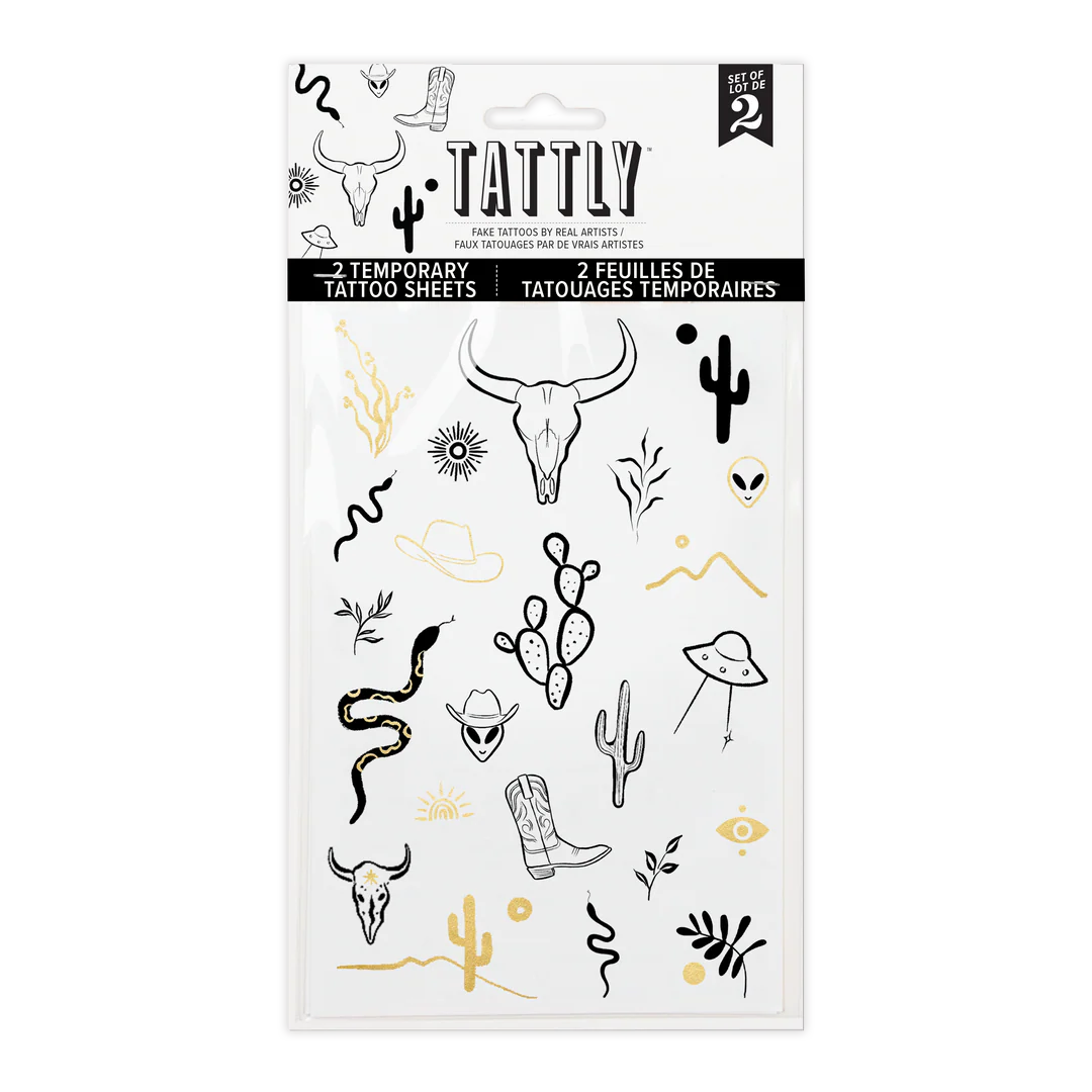 Wild West Tattoo Sheet- Set of 2