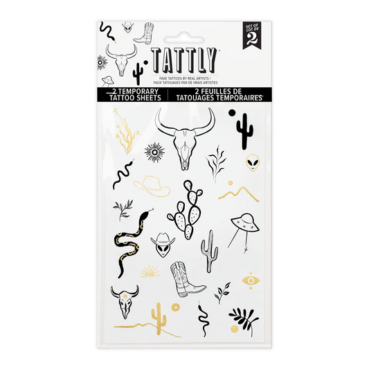 Wild West Tattoo Sheet- Set of 2