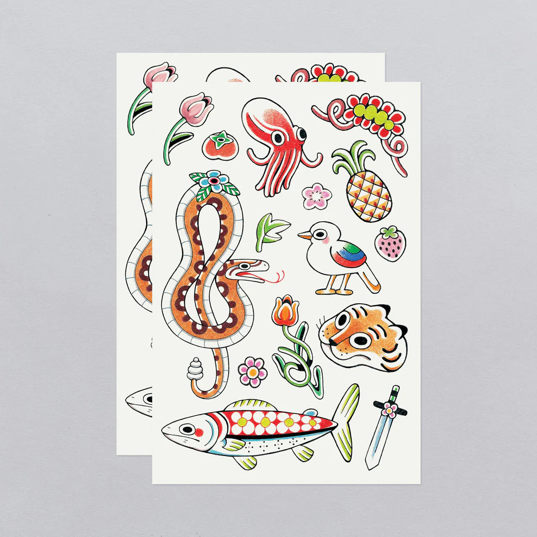 Menagerie Flash Tattoo Sheet- Set of 2
