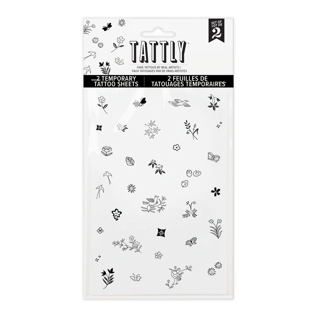 Tiny Nature Tattoo Sheet- Set of 2