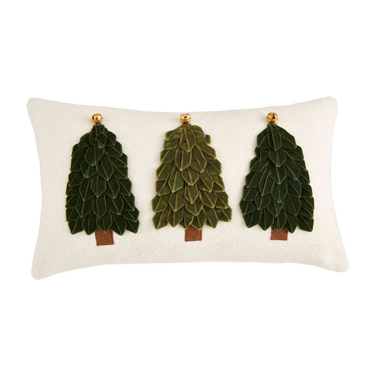 Lumbar Velvet Ribbon Tree Pillow