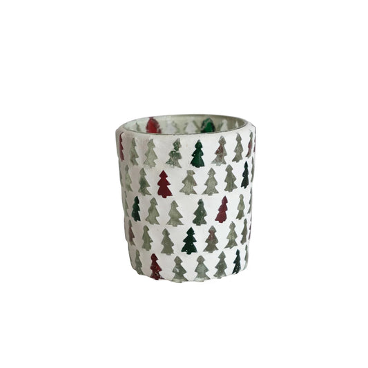 Glass Tree Mosaic Votive Holder, Multi Color