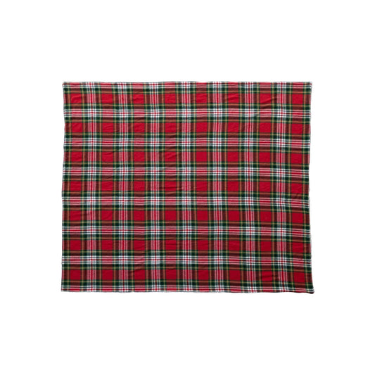 Brushed Cotton Flannel Throw w/ Sherpa Back, Multi Color Plaid