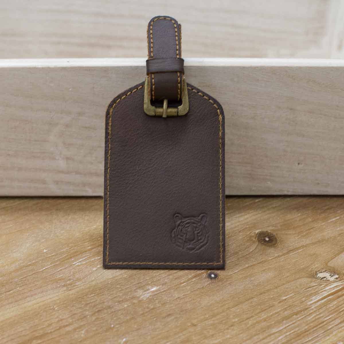 Tiger Leather Embossed Luggage Tag