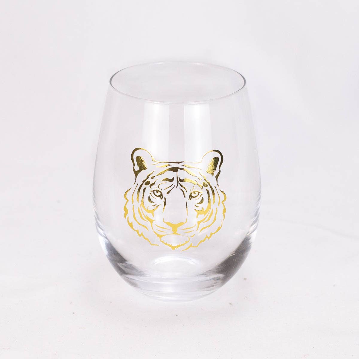 Tiger Wine Glass- Clear/Gold