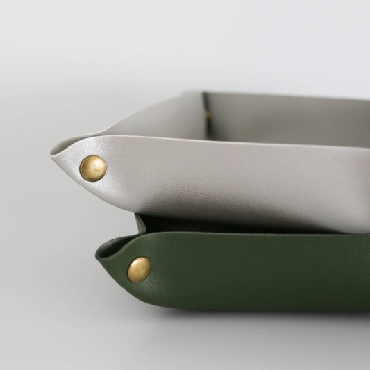 Vegan Leather Small Tray- Green