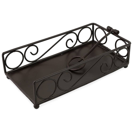 Paper Guest Towel Metal Caddy Flat Swirl Black